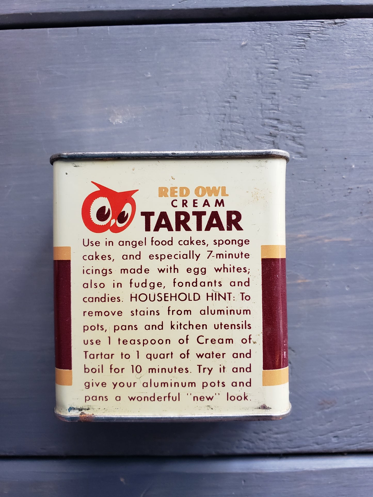 Red Owl Cream Tartar tin