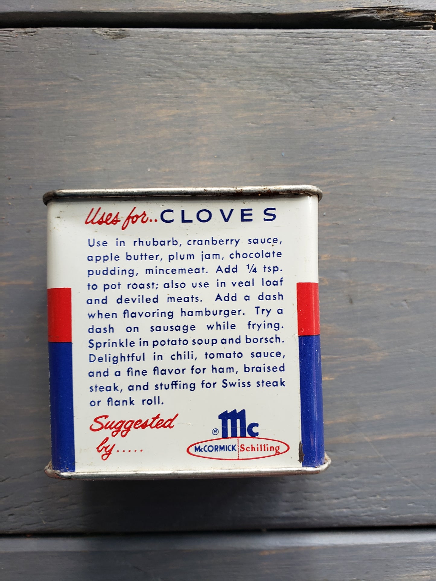 McCormick Ground Cloves tin (1950s)