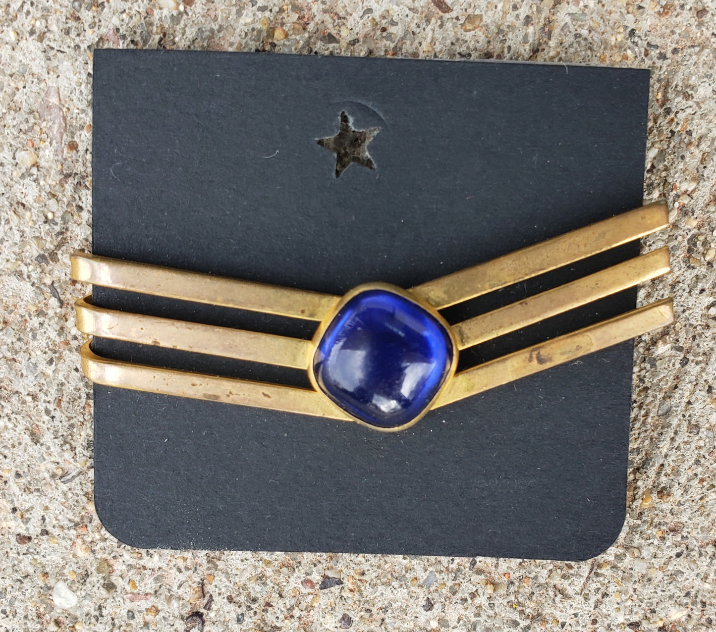 Triple Bar and Blue Stone tie clip