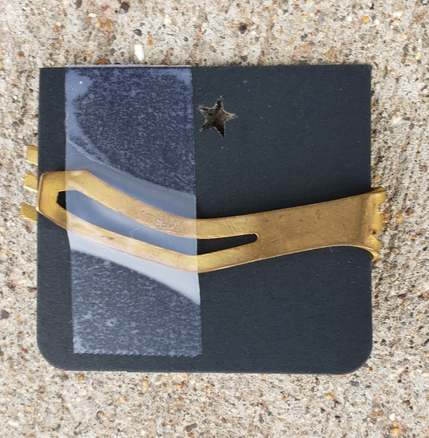 Triple Bar and Blue Stone tie clip