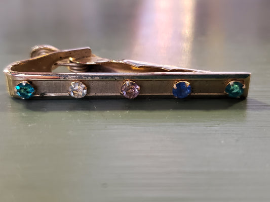 Jewelmont multi stone tie bar 1/20 12K GF