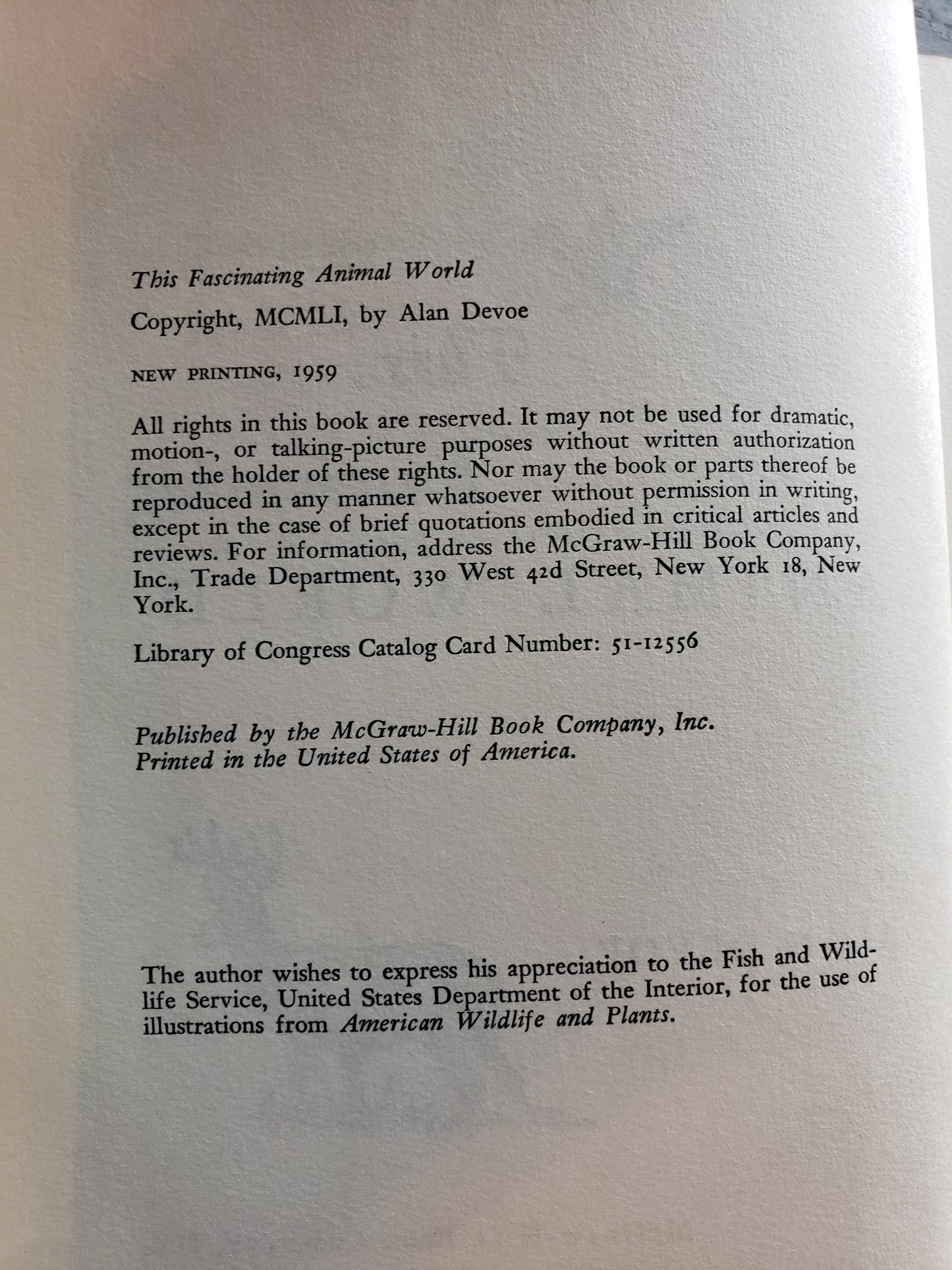 This Fascinating Animal World by Alan DeVoe (1959)