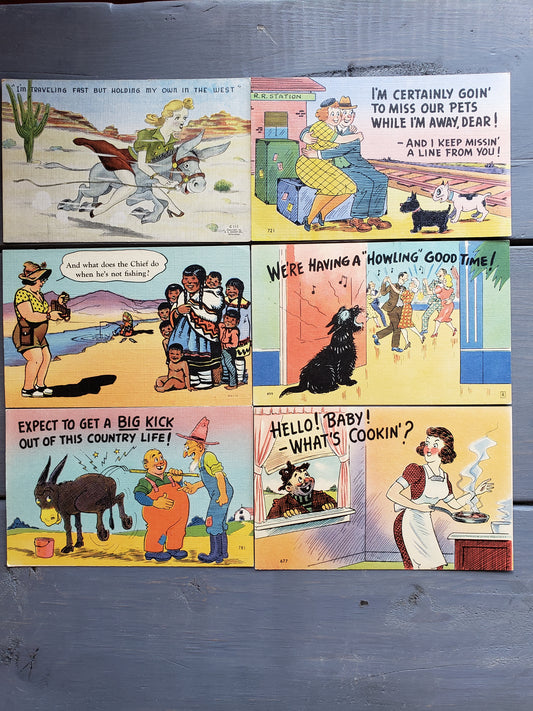 1940s postcards, set of 6