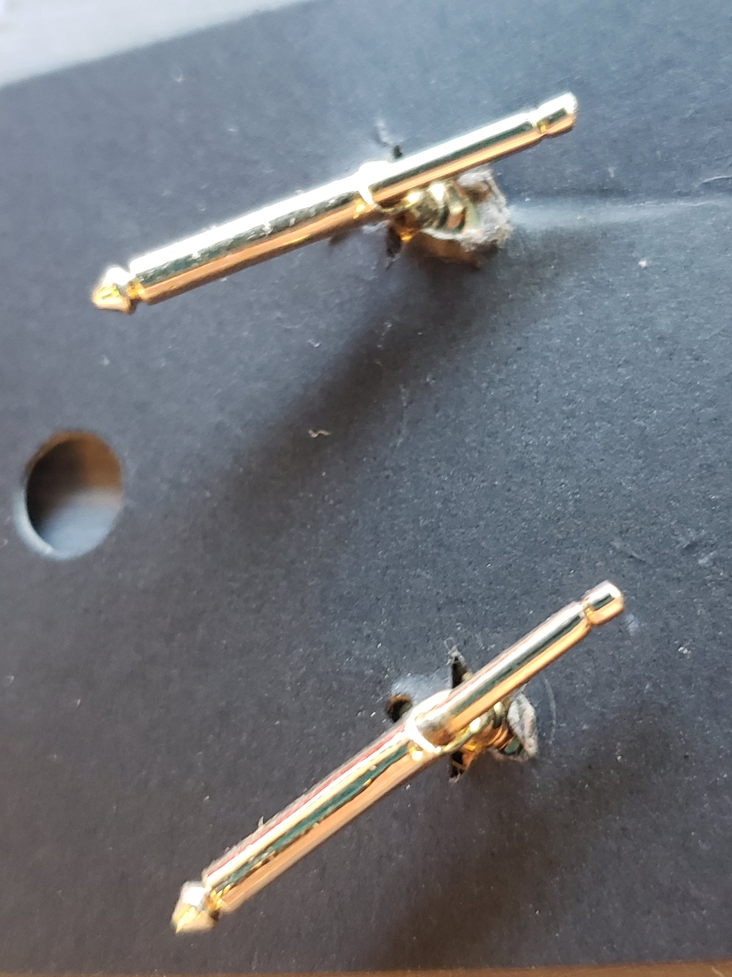 Small round black enamel cuff link set
