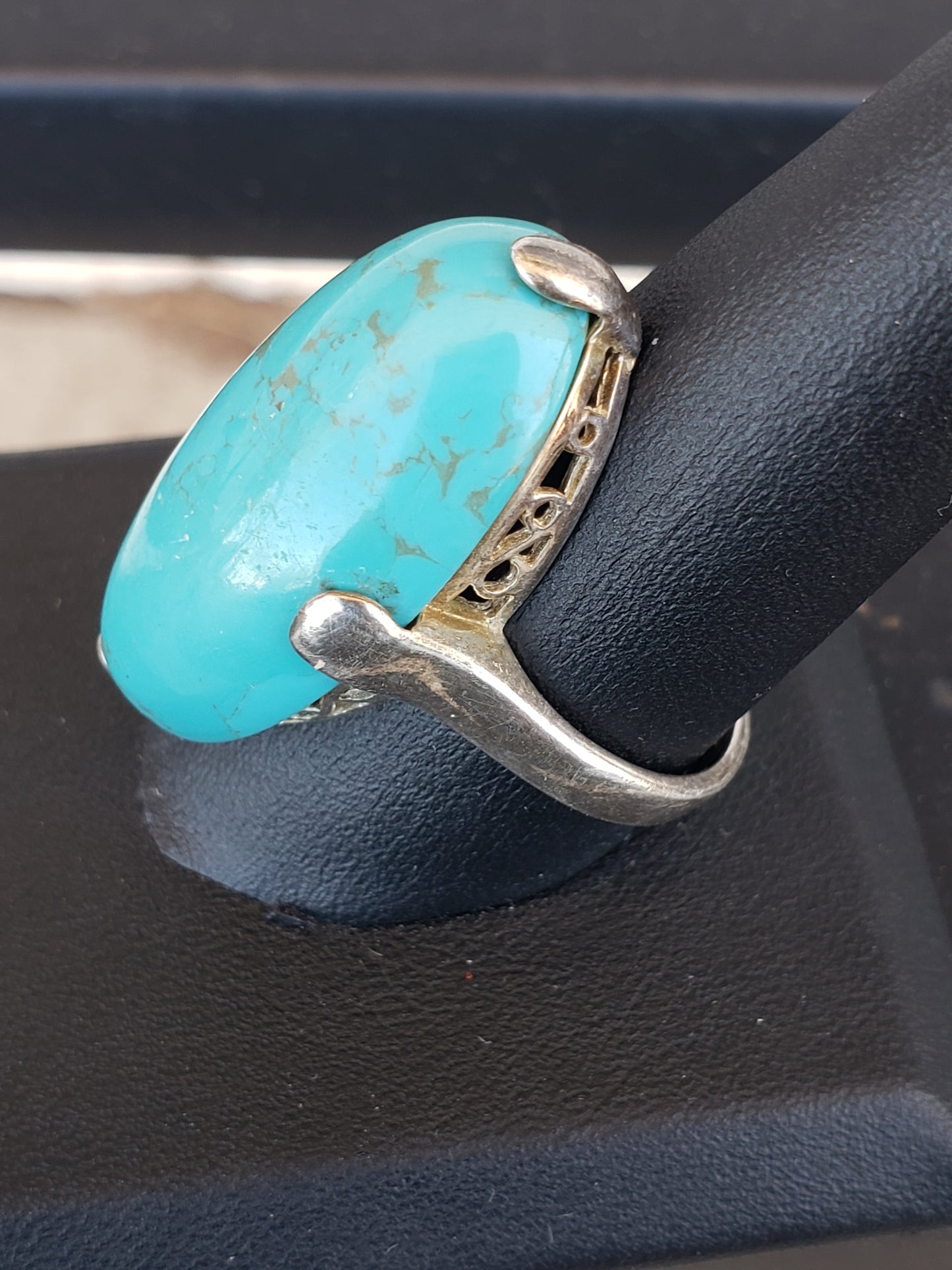 .925 Sterling and Turquoise ring size 10