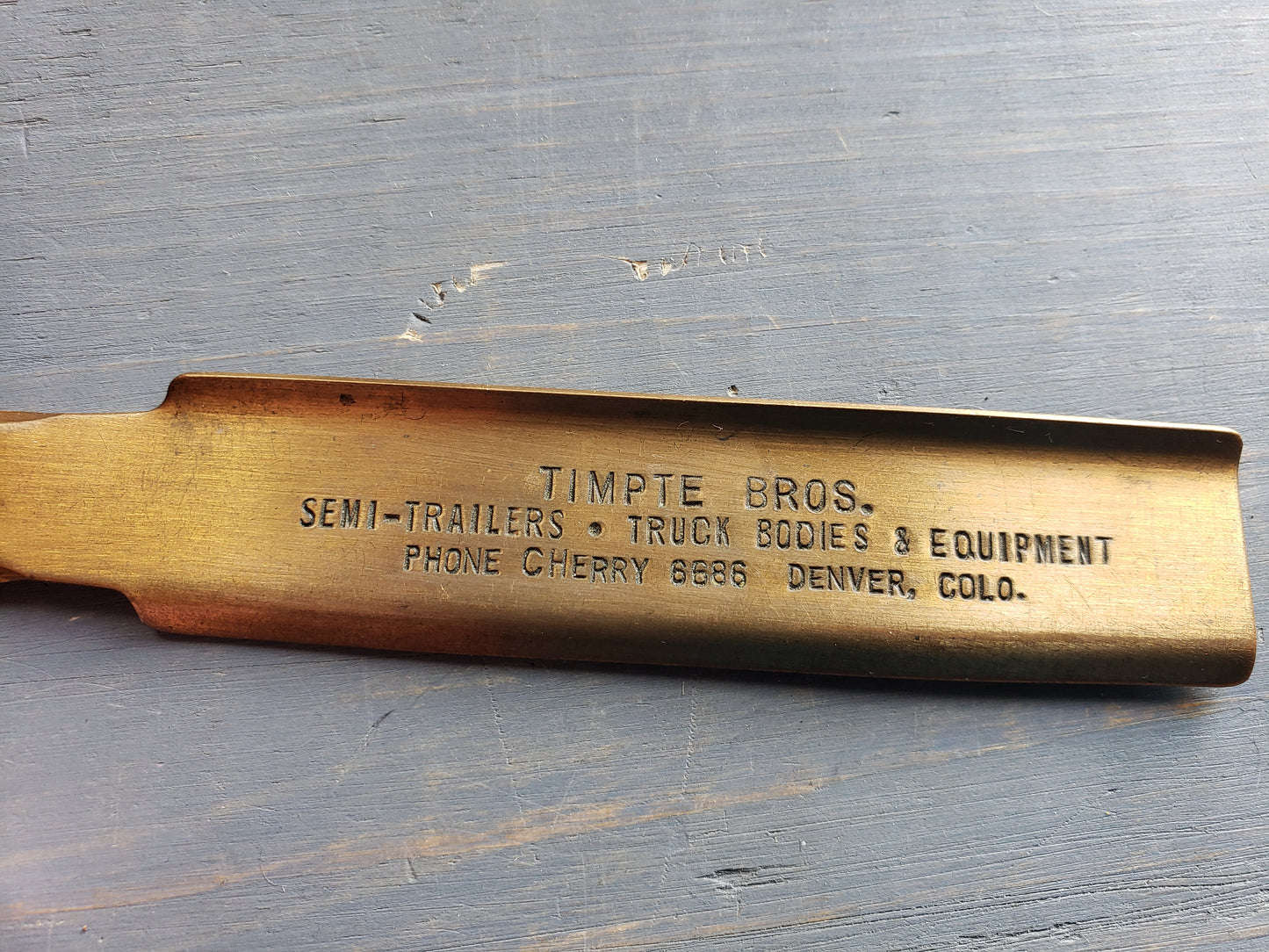Timpte Bros. metal ad letter opener VINTAGE