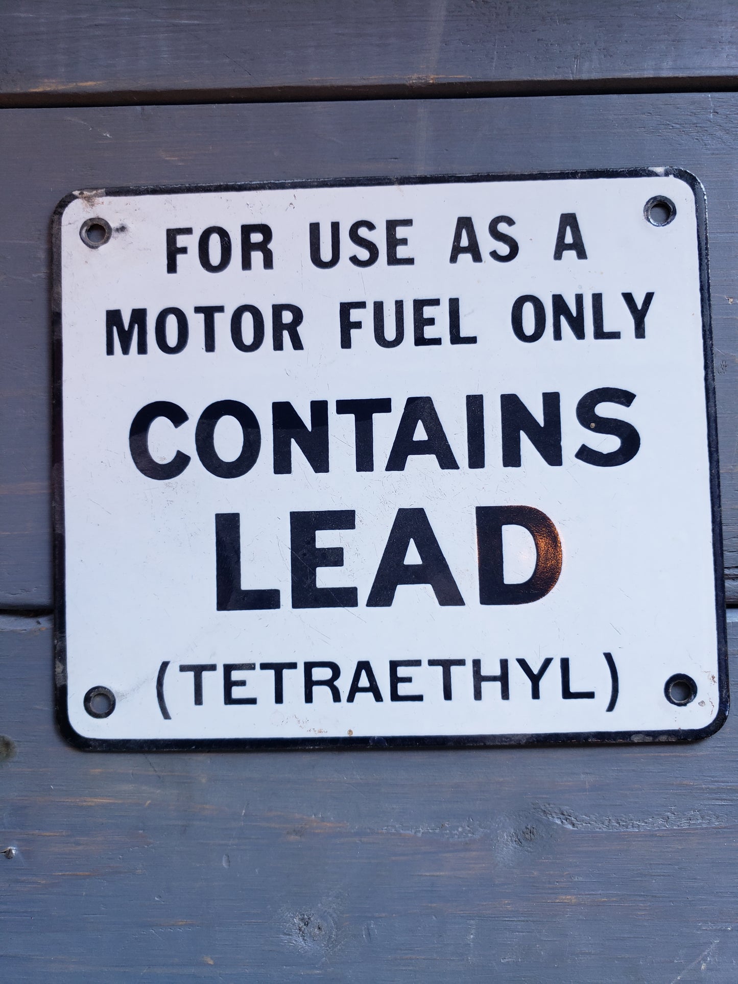 TETRAETHYL 1950s gas pump plate