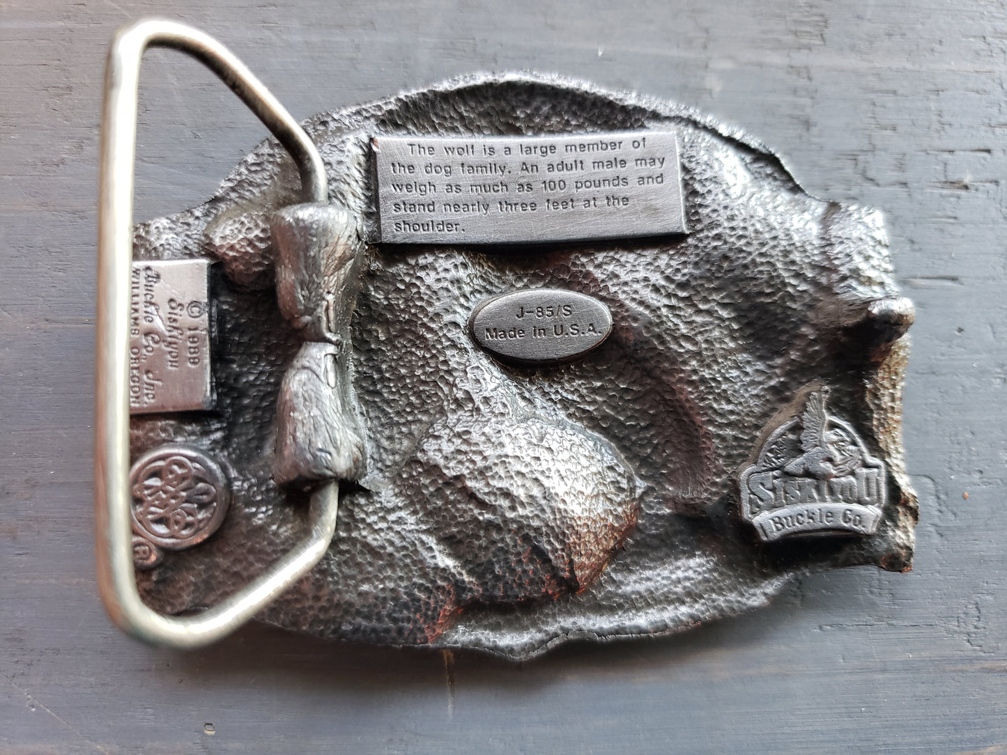 Pewter multi dimensional Wolf Belt Buckle