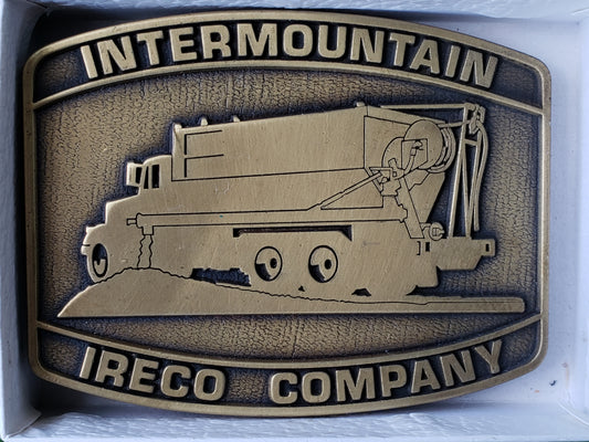 Intermountain IRECO Company brass belt buckle