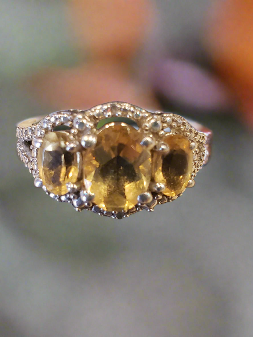 Sterling Citrine ring size 8