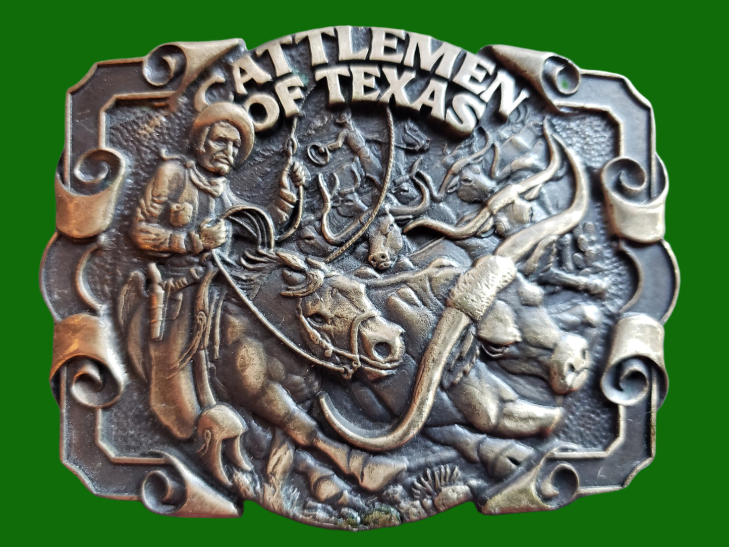 Cattlemen of Texas Brass Belt Buckle