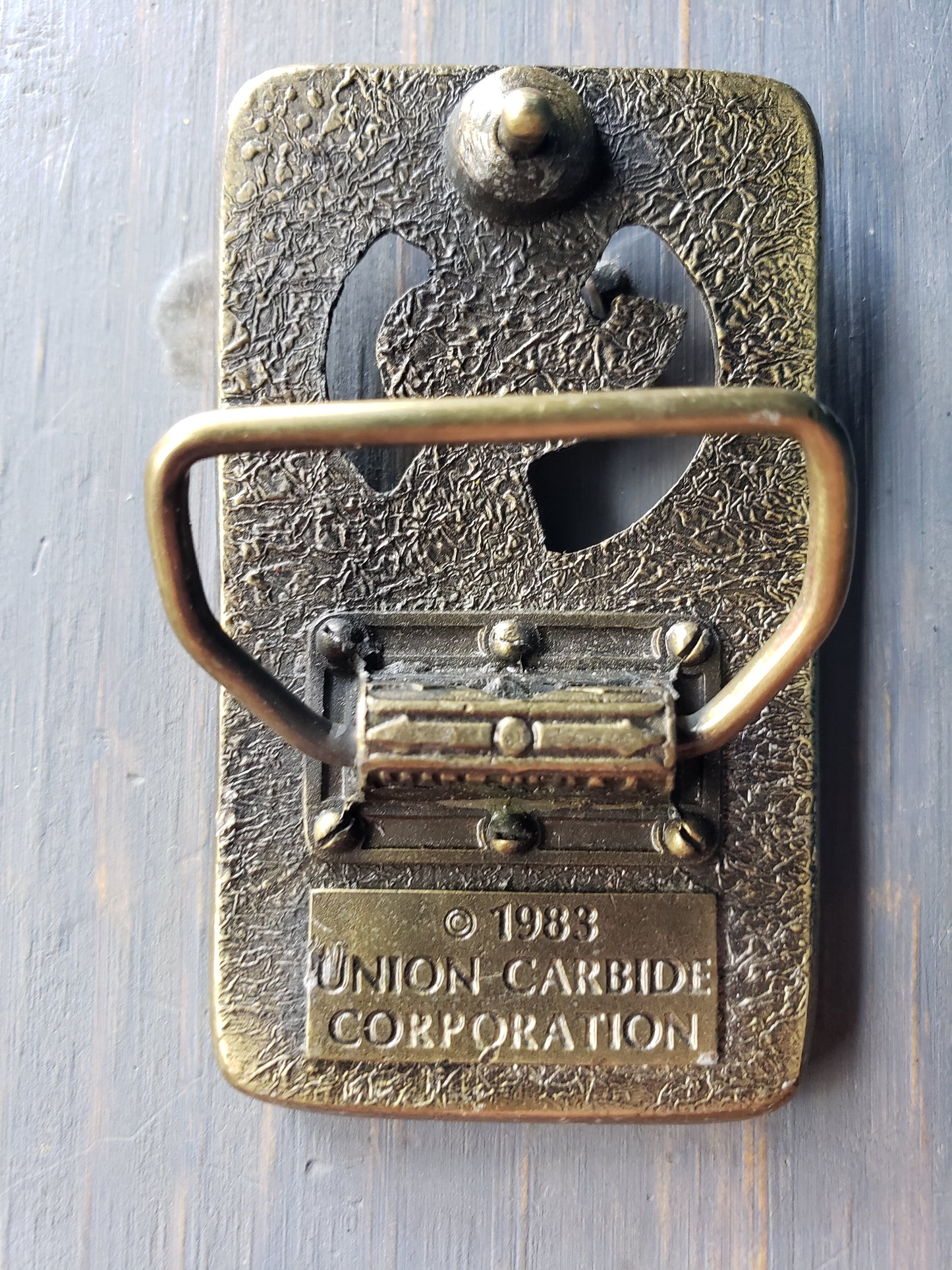 Union Carbide belt buckle
