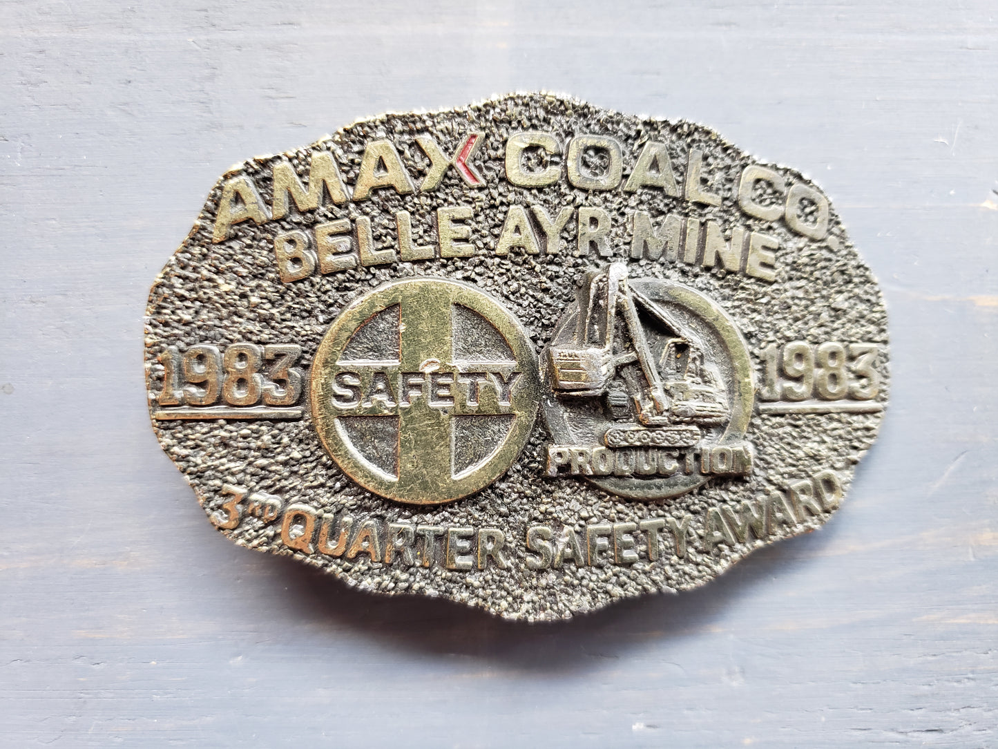 1983 AMAX Coal Belle Ayr mine Safety belt buckle