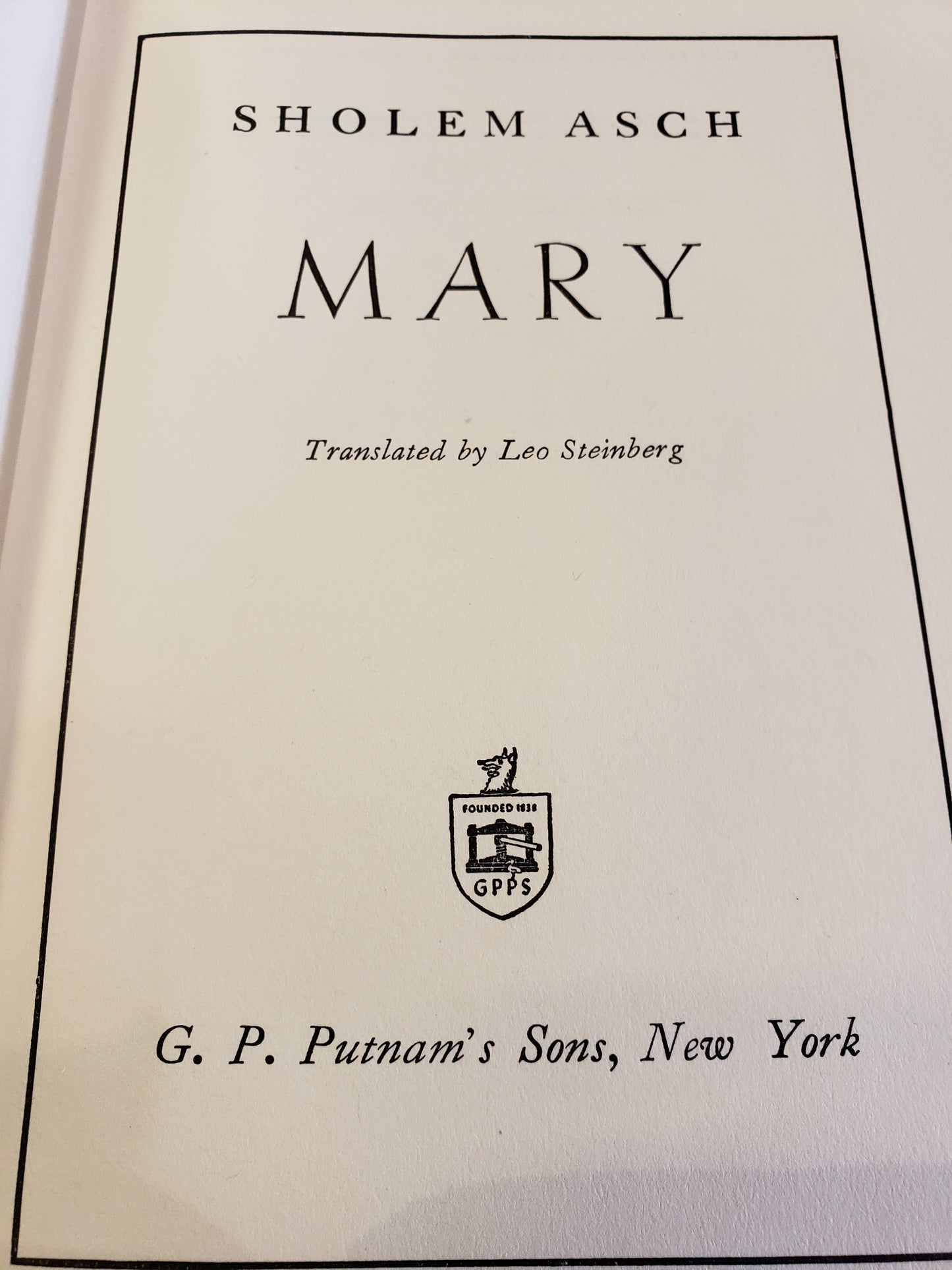 Mary, by Sholem Asch (1949)