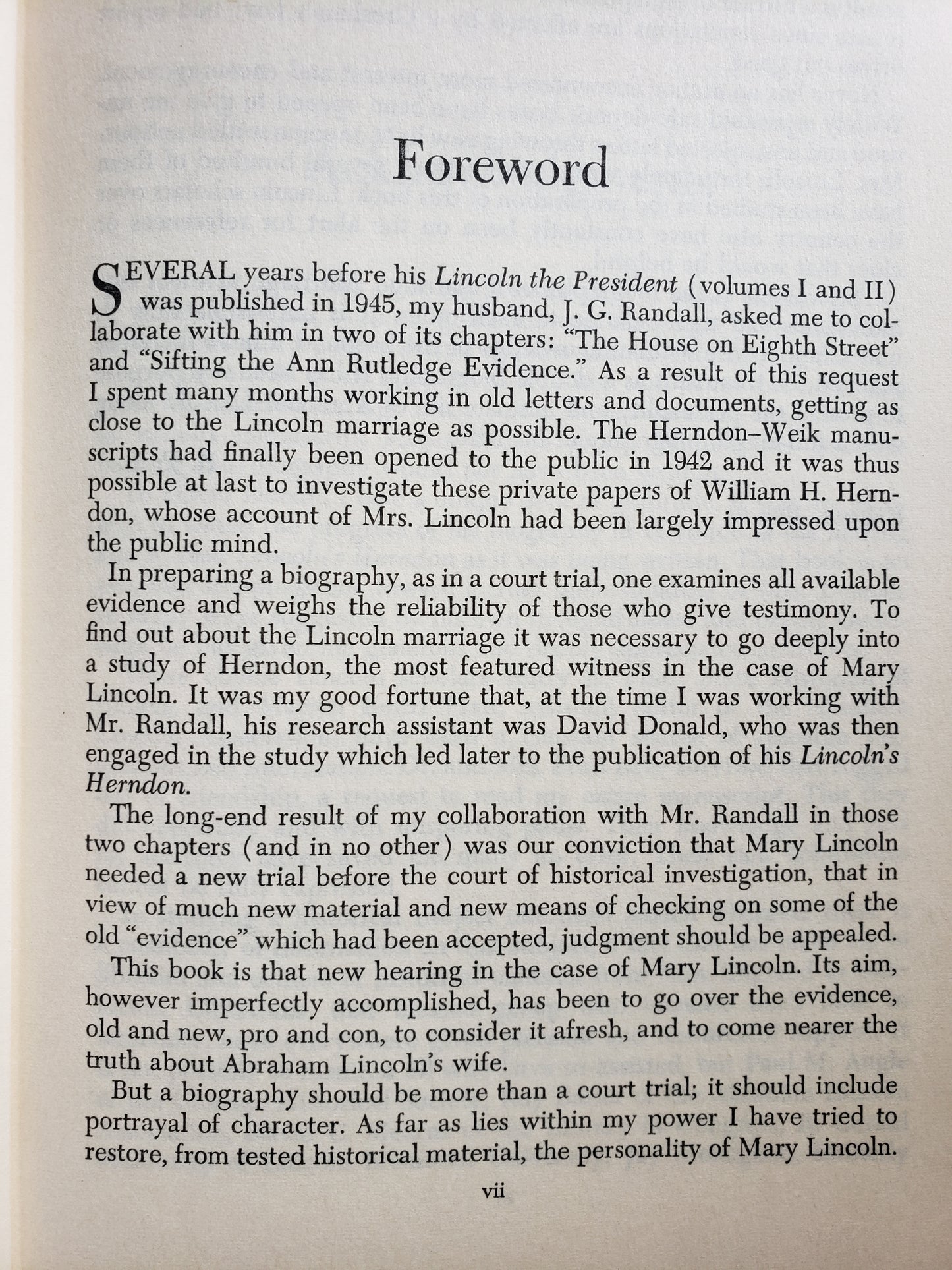 Mary Lincoln Biography of a Marriage 1953