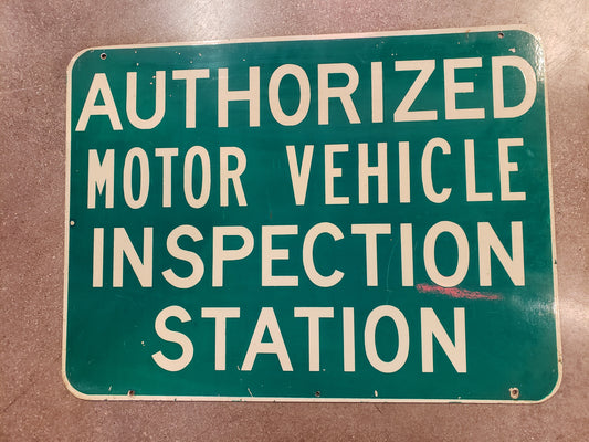Authorized Motor Vehicle Inspection Station double sided sign