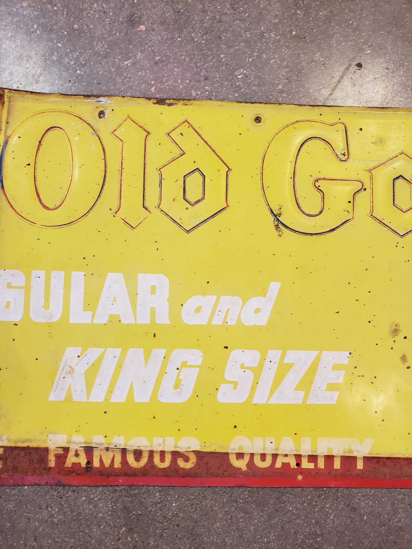 Old Gold cigarette ad sign **