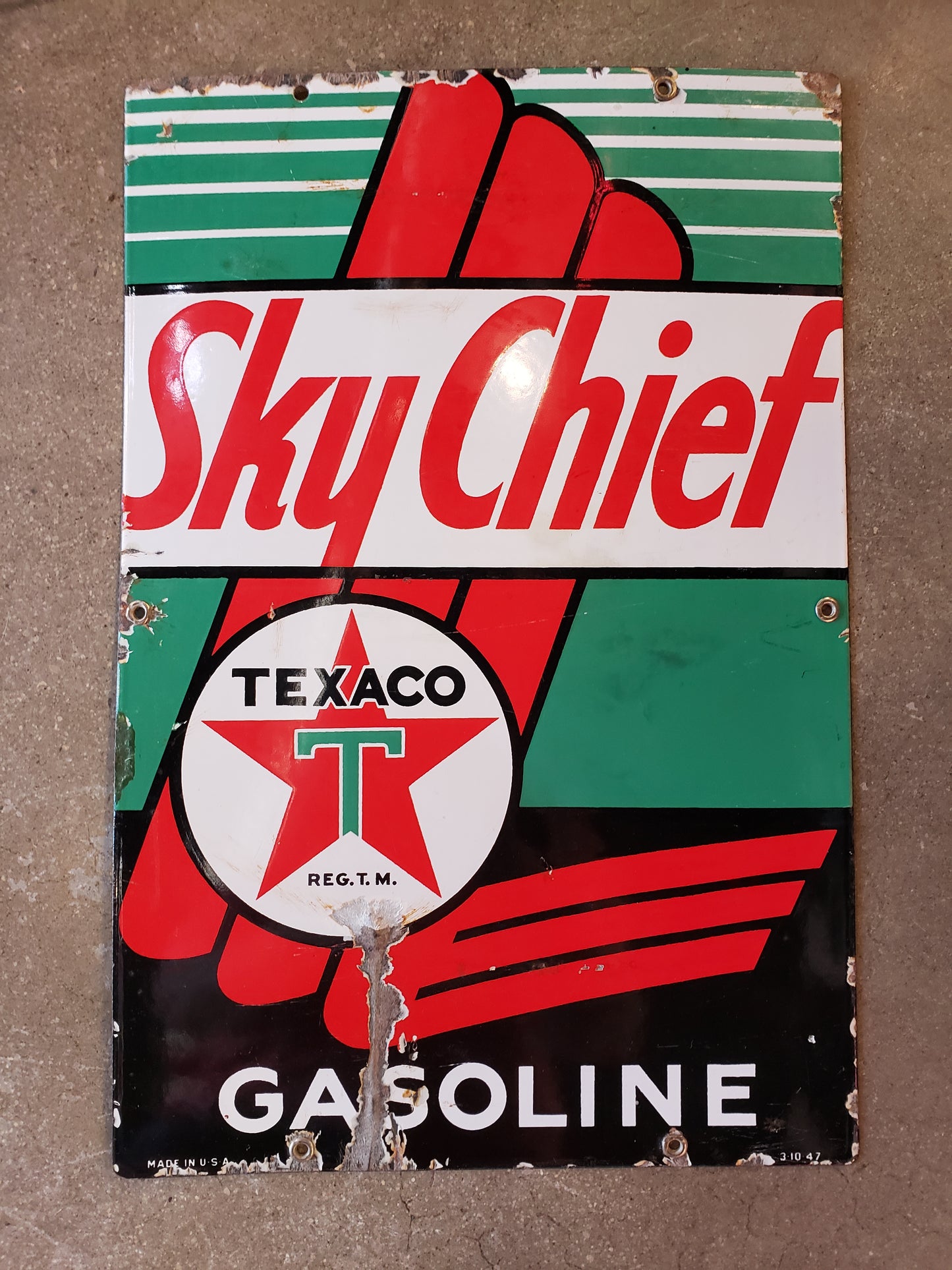 1947 Original Sky Chief gas pump plate