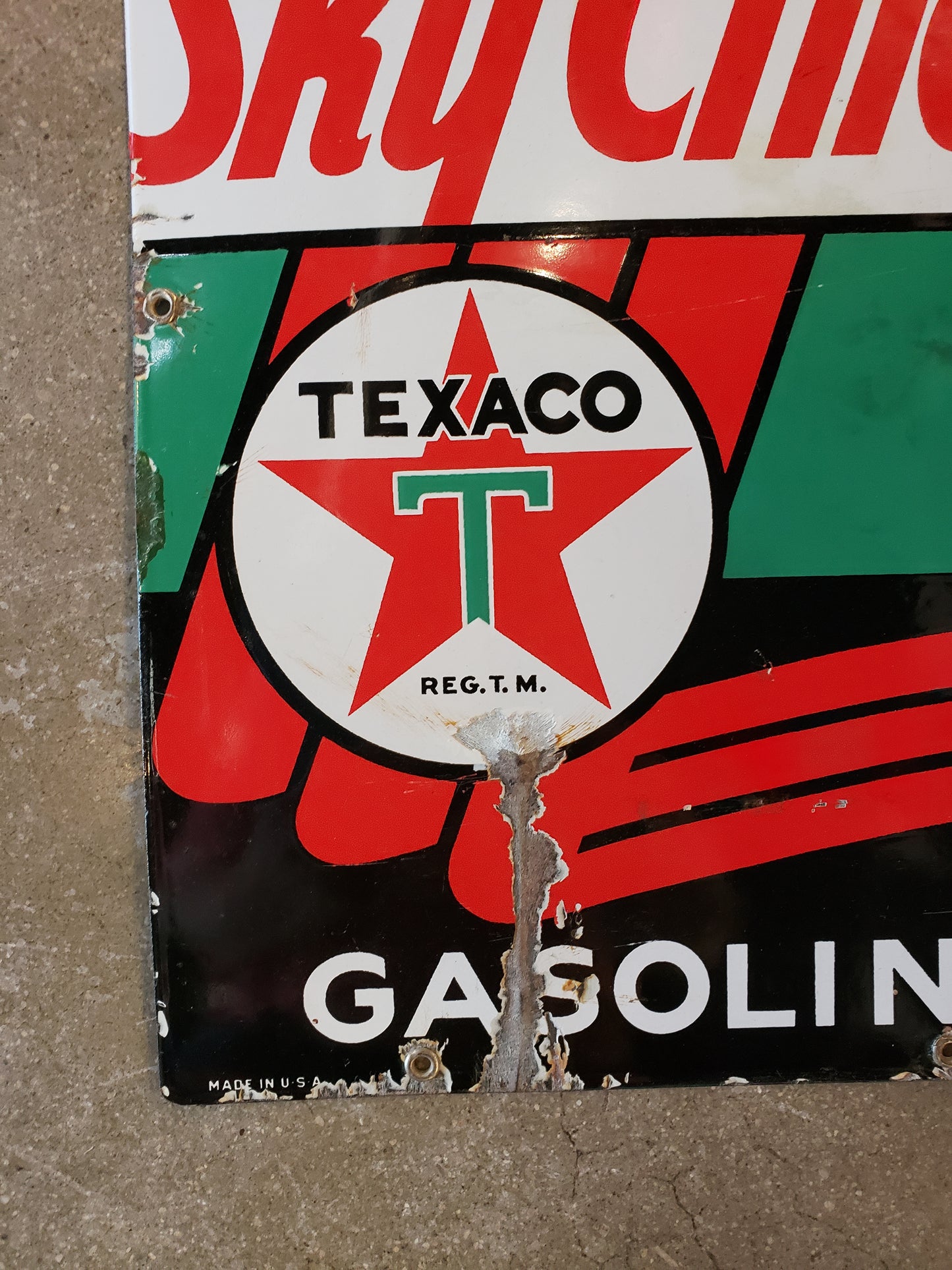 1947 Original Sky Chief gas pump plate