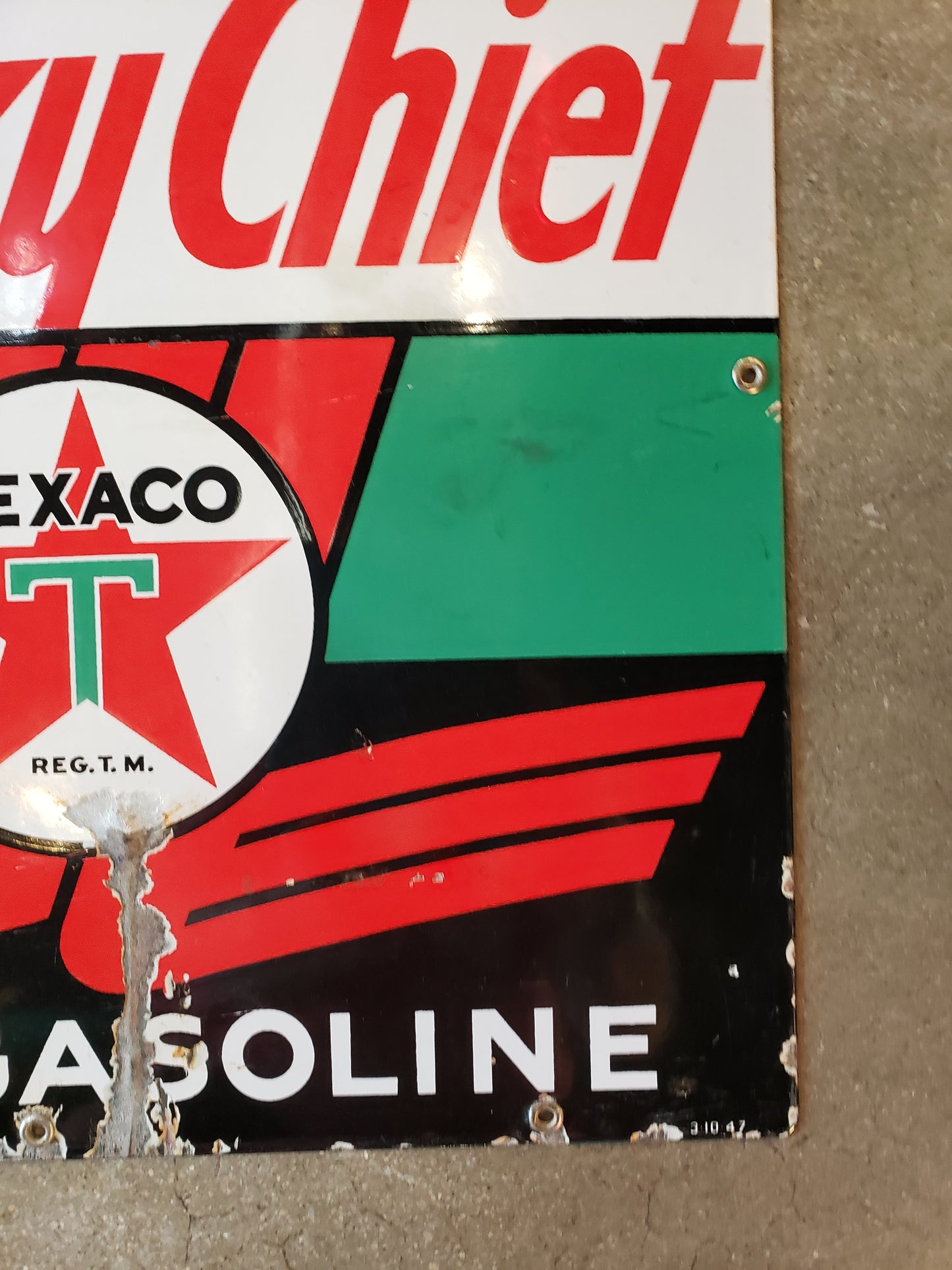 1947 Original Sky Chief gas pump plate