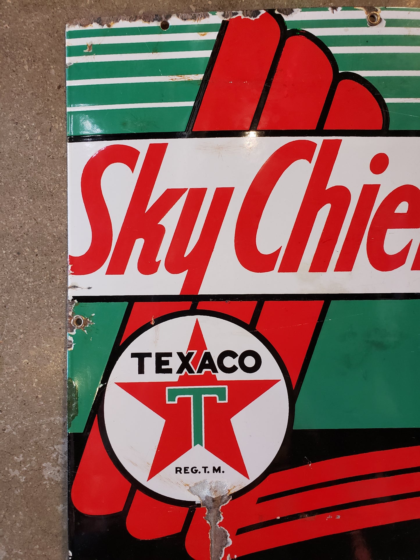 1947 Original Sky Chief gas pump plate