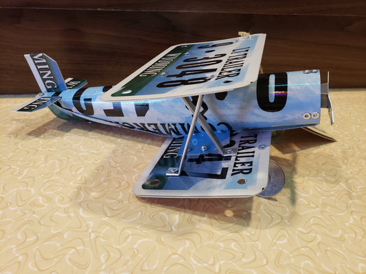 Medium Wyo Brand License Plate Biplane