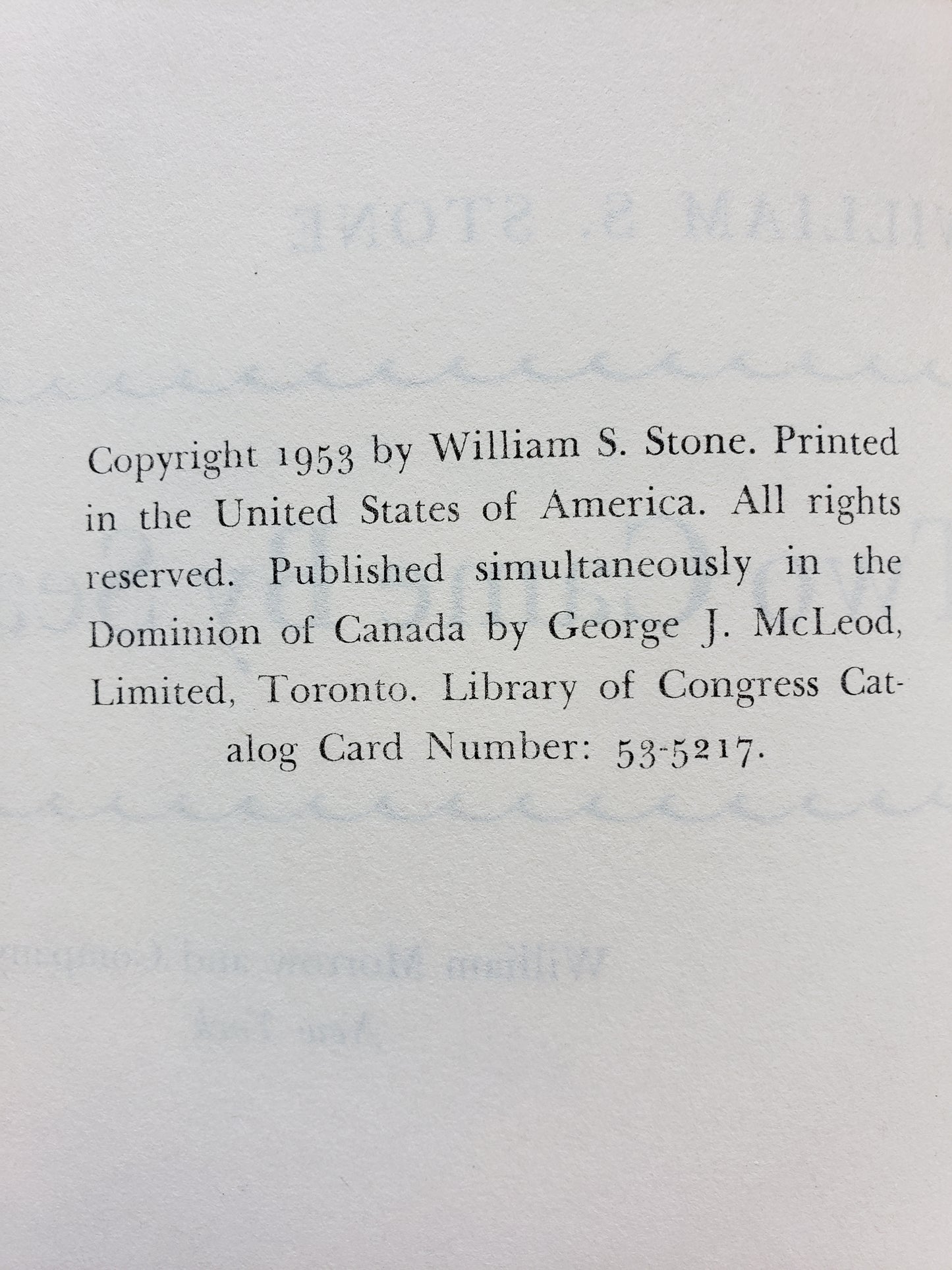 Two Came By Sea by William S. Stone (1953)