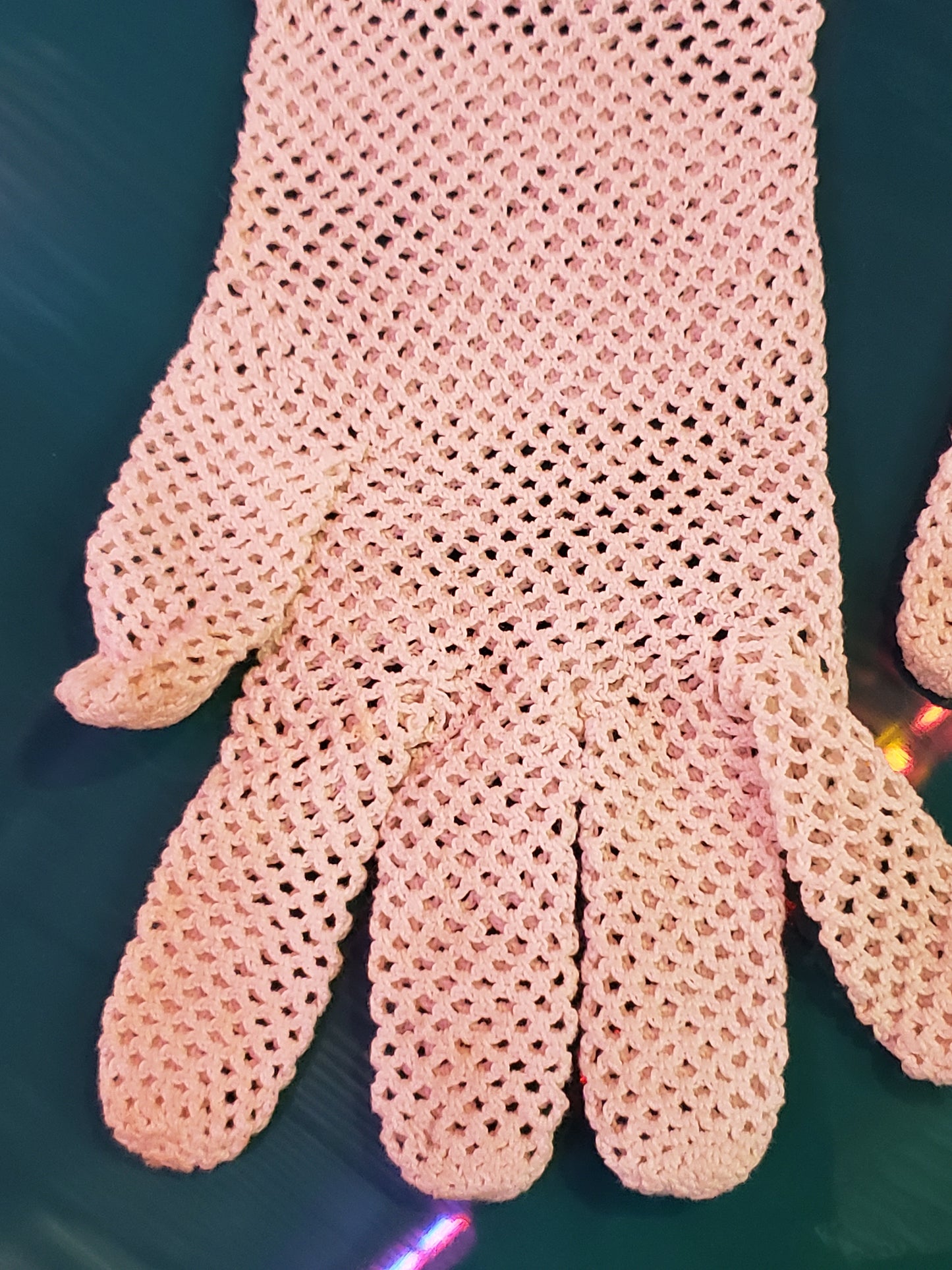Handmade WHITE Crochet Lady's Gloves