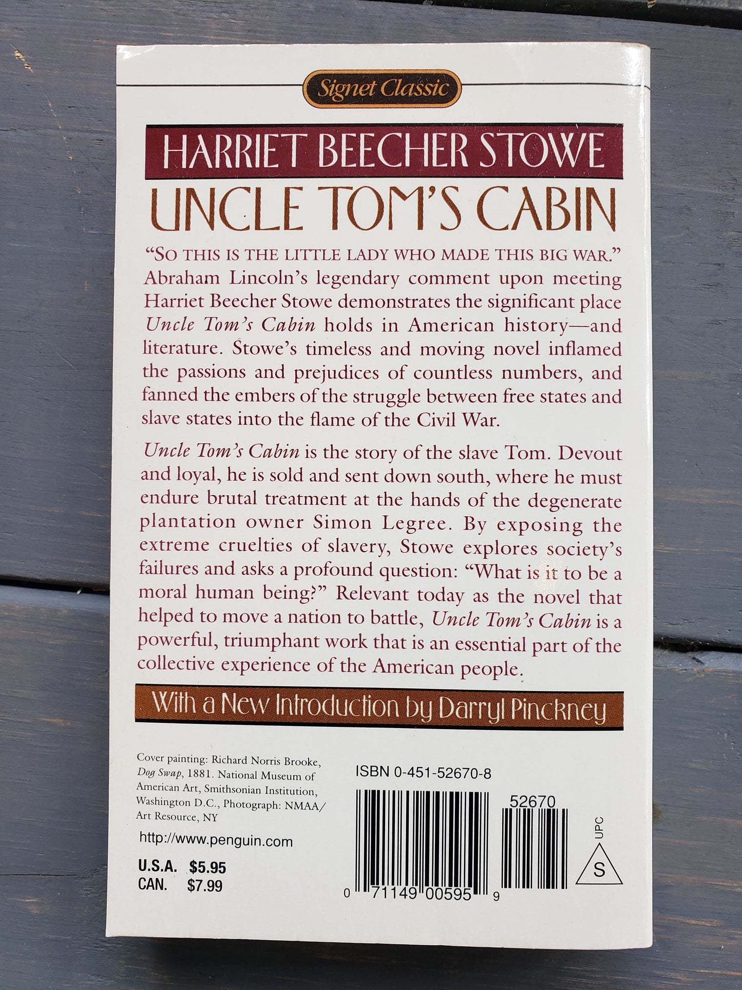 Uncle Tom's Cabin by Harriet Beecher Stowe