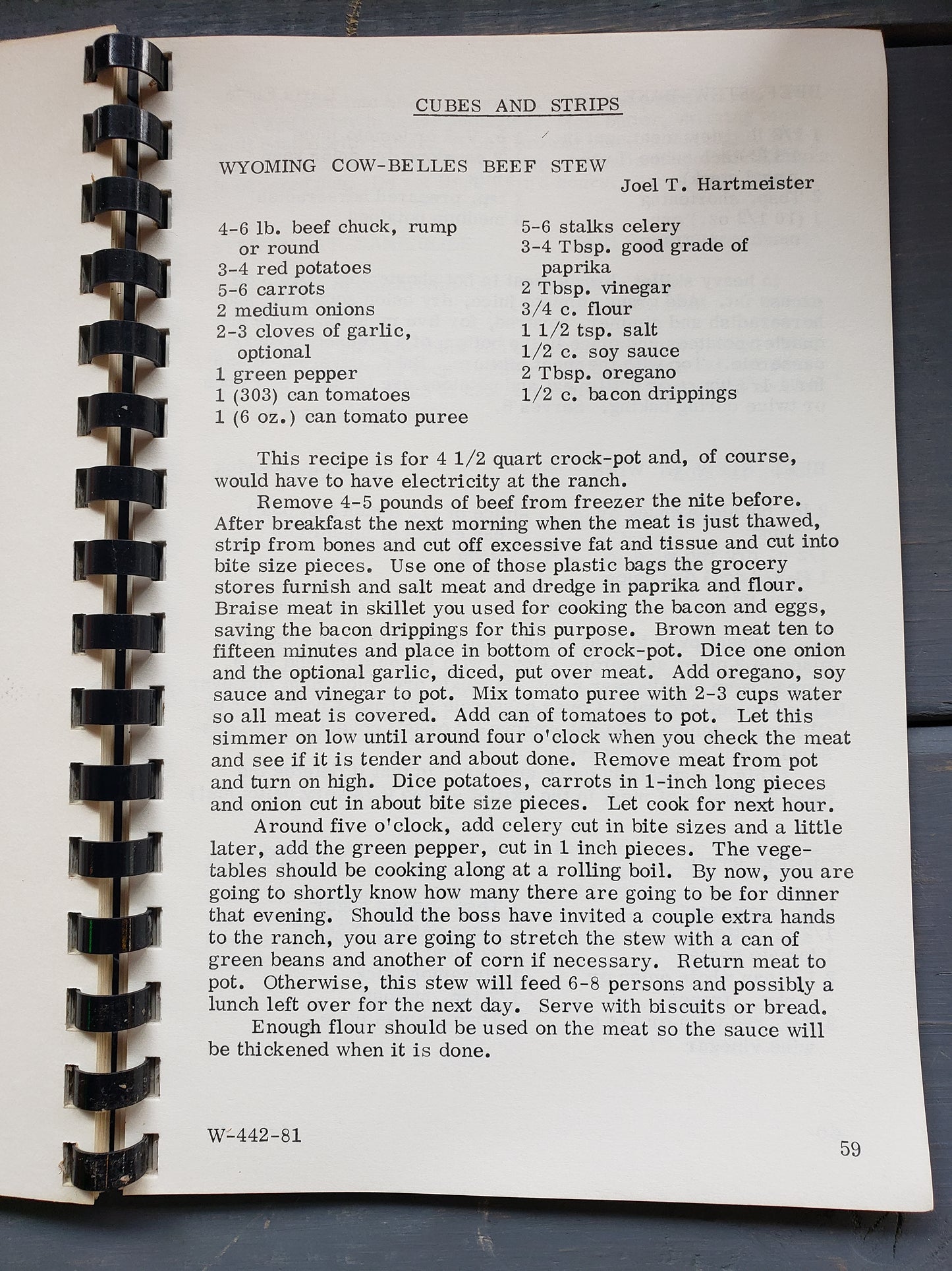 Weston County Cowbelles Beef Cookbook (1981)