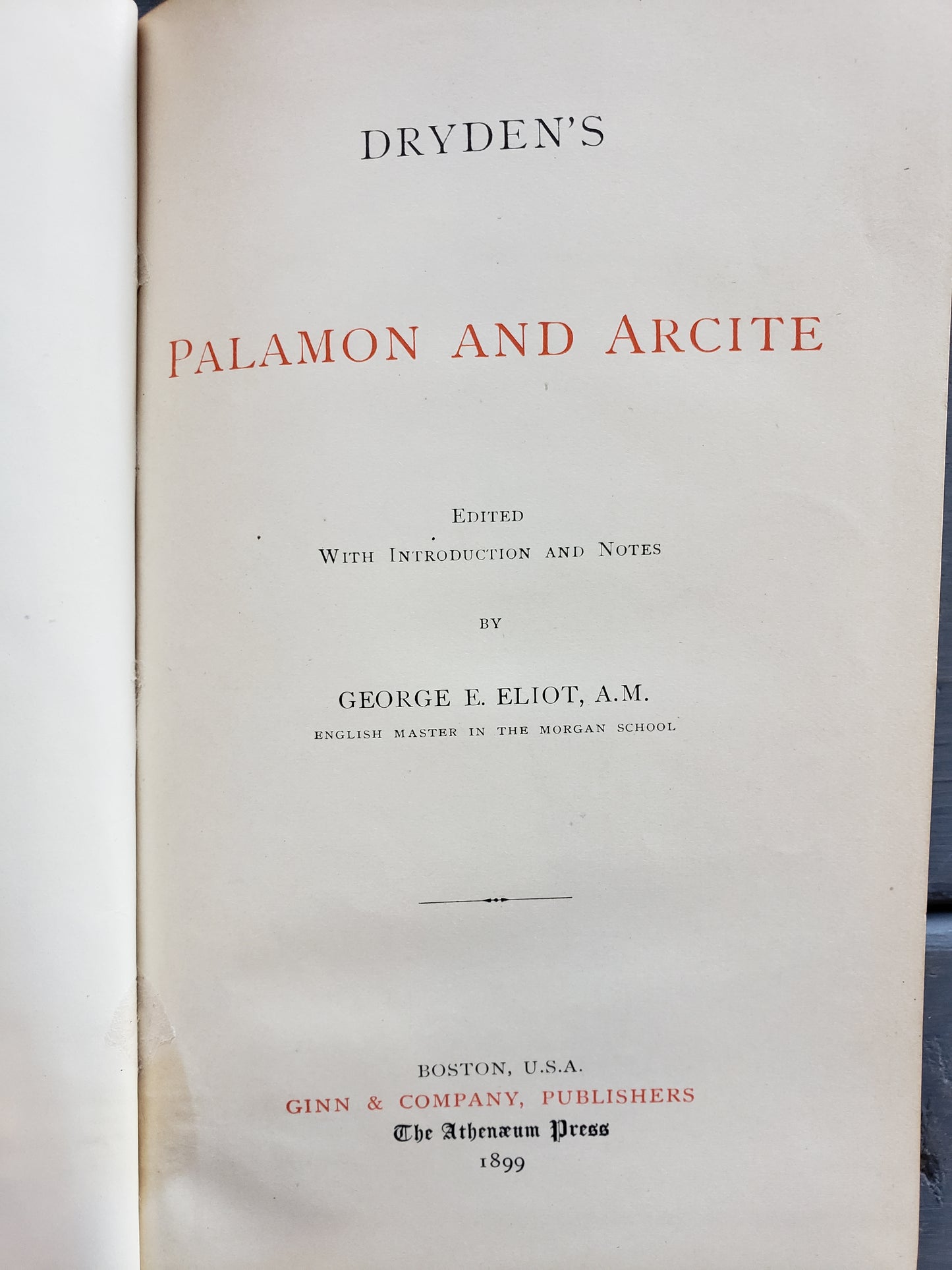 Dryden's Palamon and Arcite (1899)