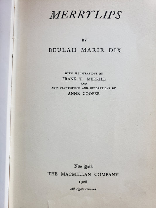 Merrylips (1926) by Beulah Marie Dix