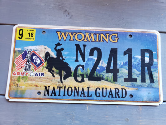 retired Wyoming Army Air National Guard license plate #241R