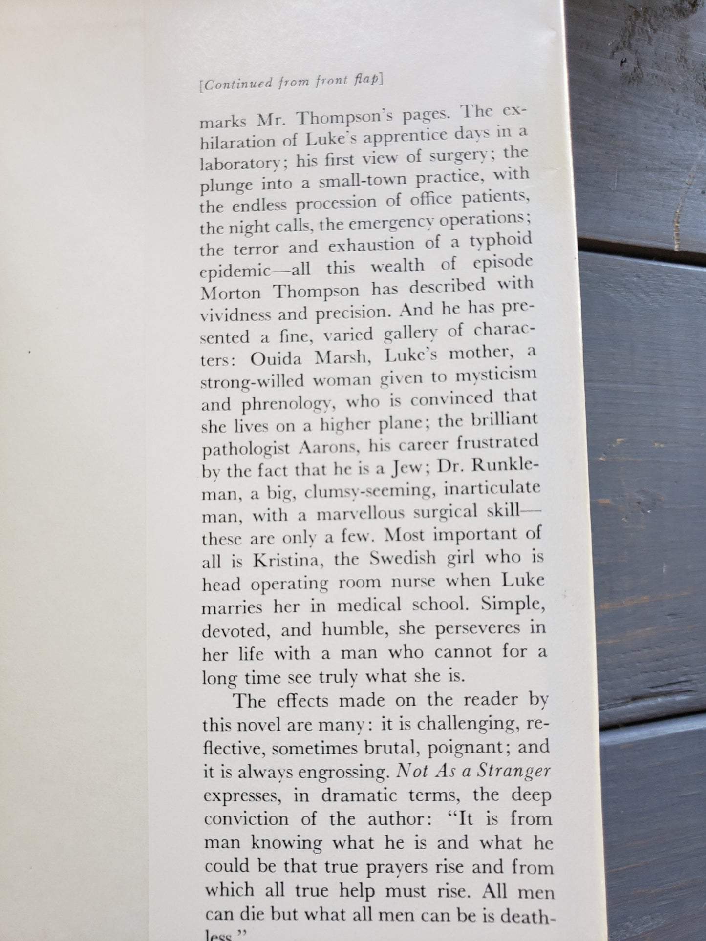 Not as a Stranger by Morton Thompson (1954)