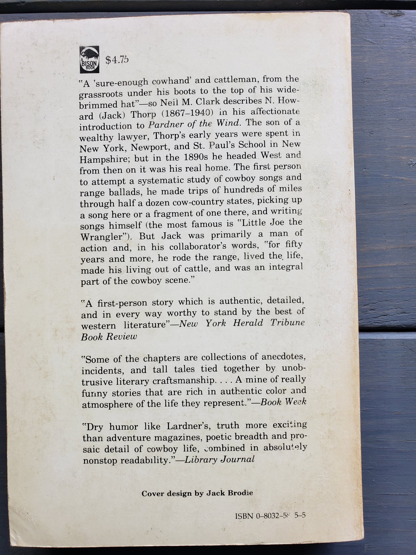 Pardner of the Wind by N. Howard (Jack) Thorp