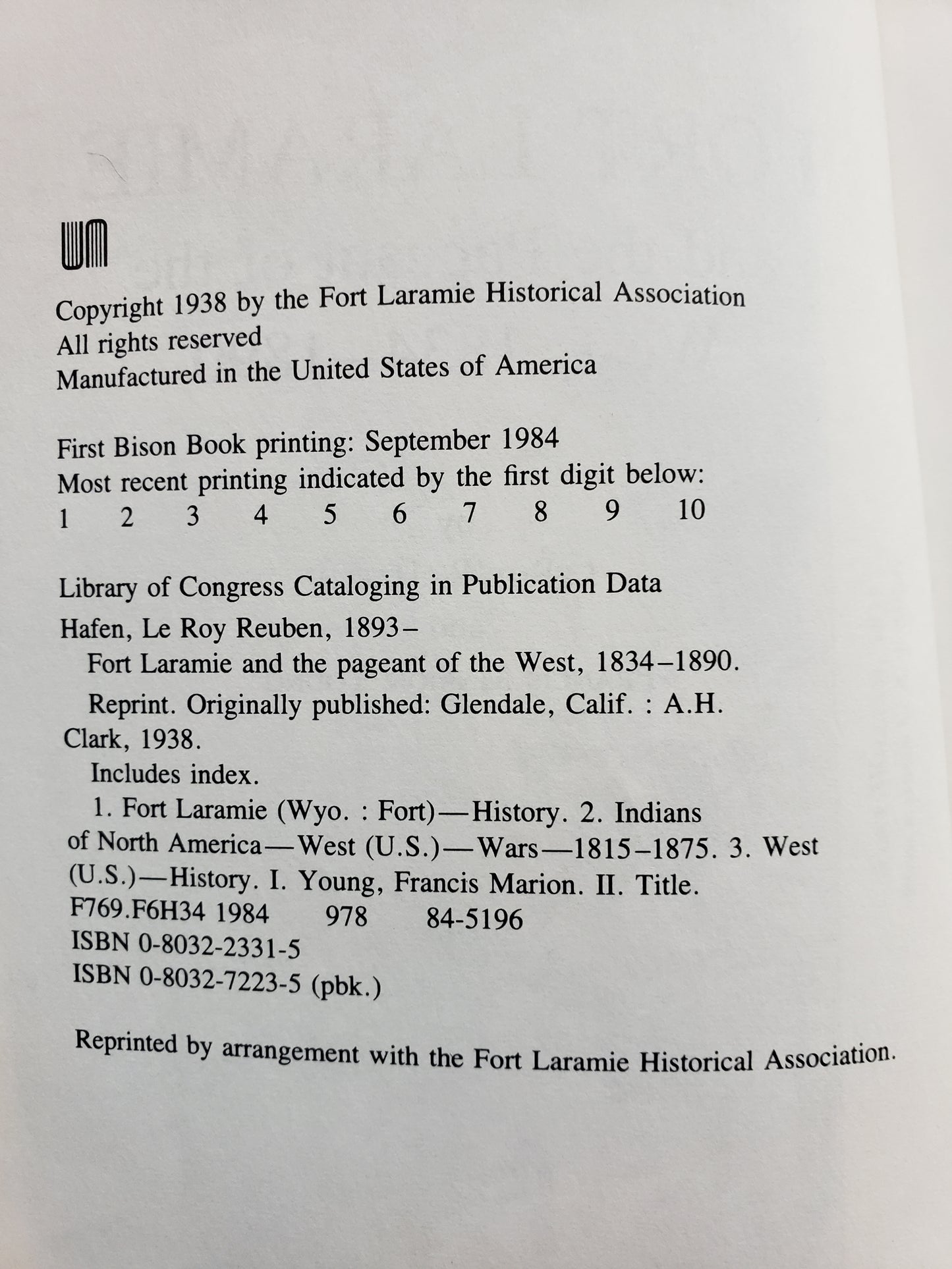 Fort Laramie and the Pageant of the West 1834-1890