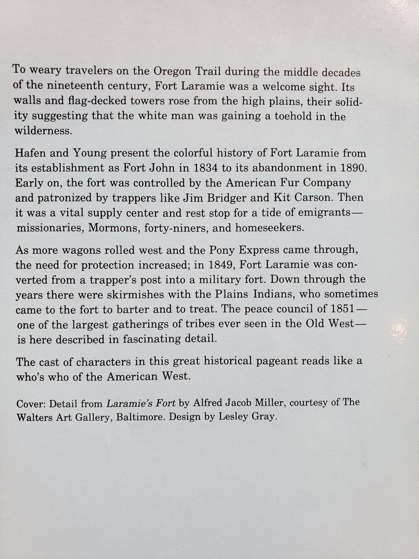 Fort Laramie and the Pageant of the West 1834-1890