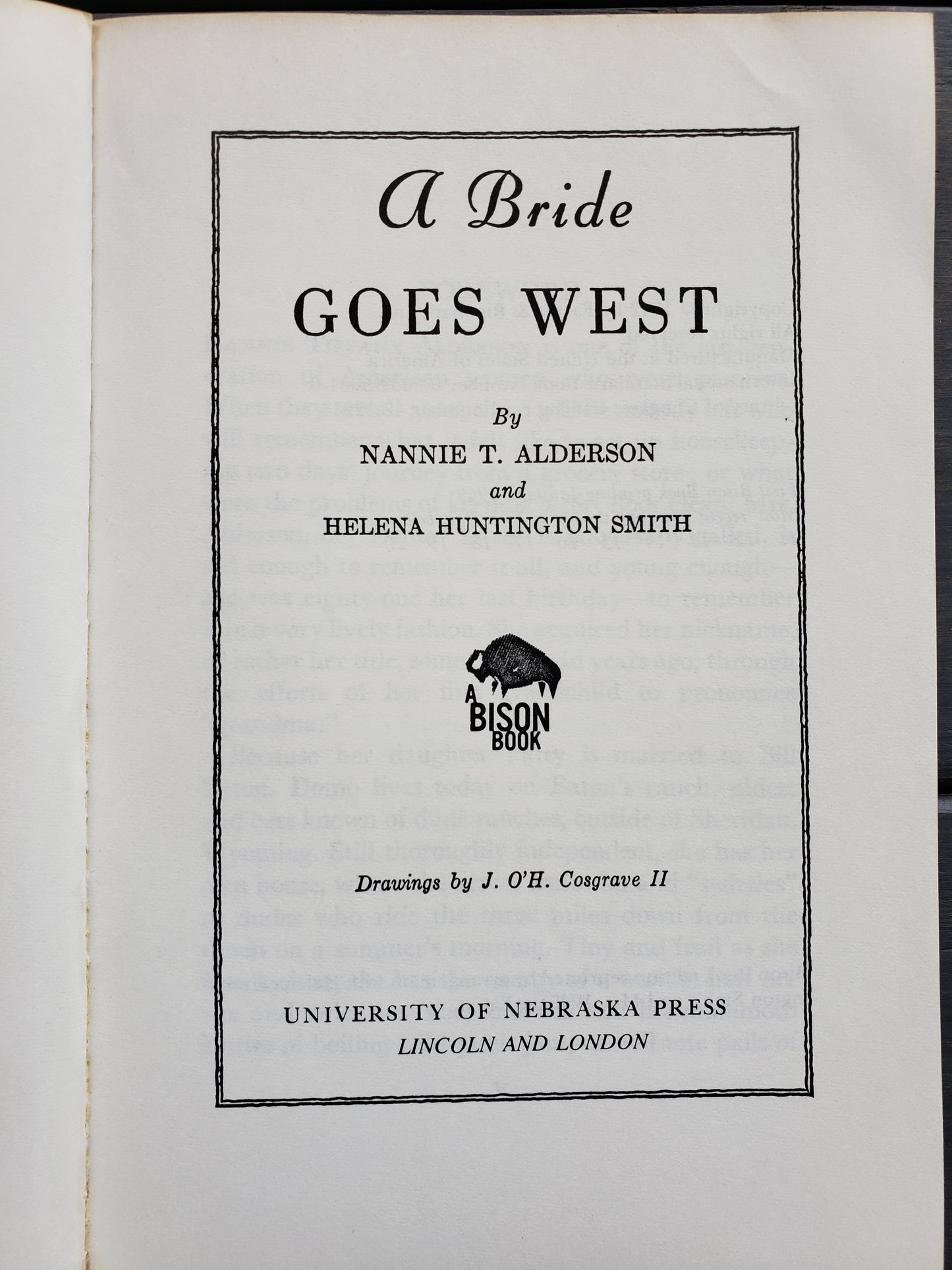 A Bride Goes West by Nannie Alderson and Helena Smith (1969)