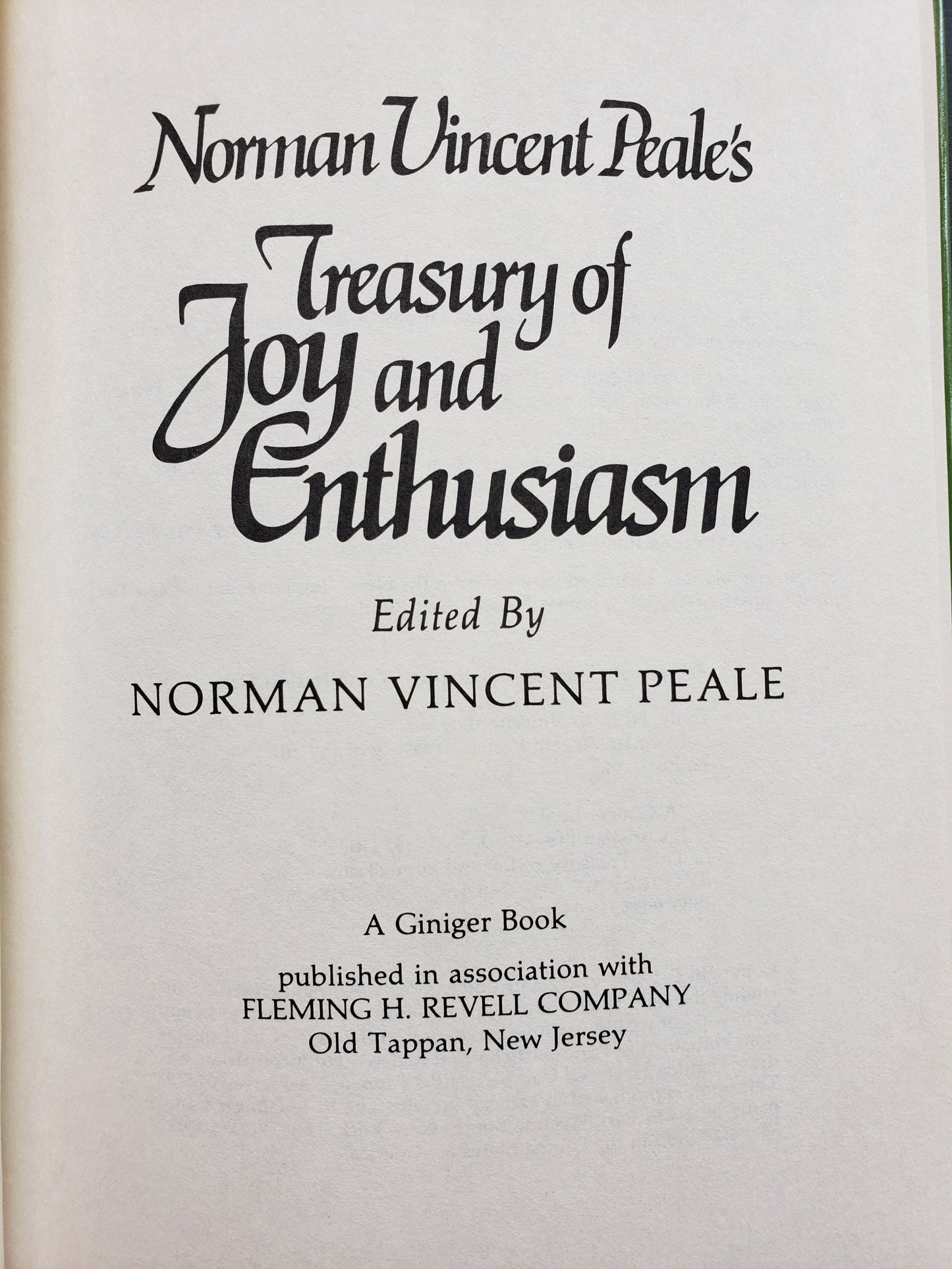 Treasury of Joy and Enthusiasm by Norman Vincent Peale's