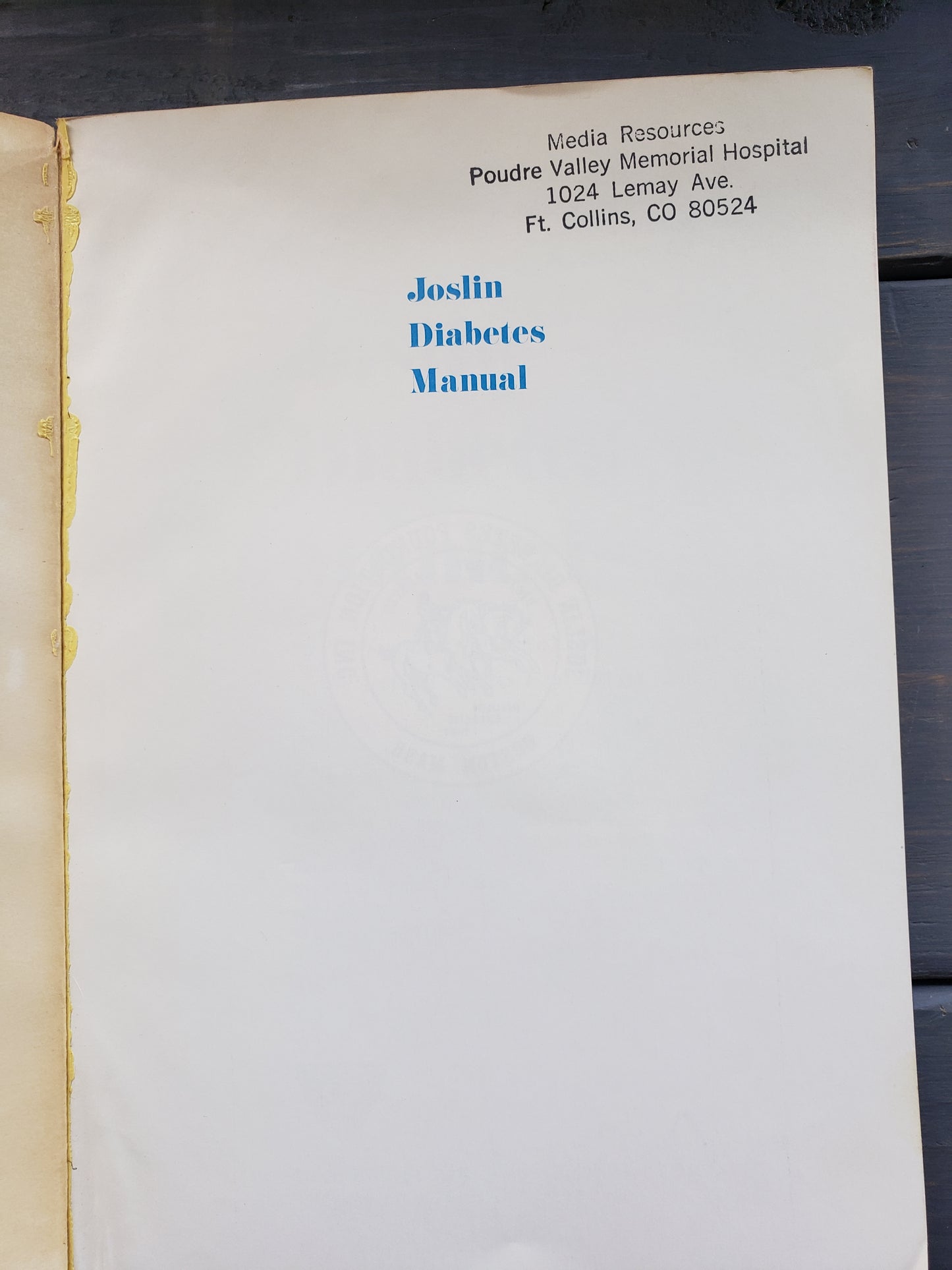 JOSLIN Diabetes Manual (1959)