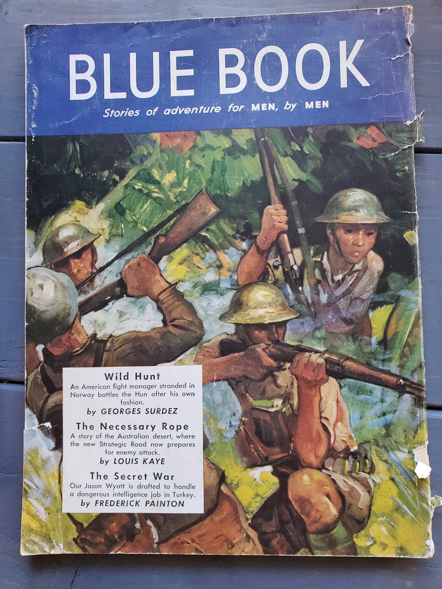 (April thru August 1942) Blue Book Stories of adventure for MEN by MEN