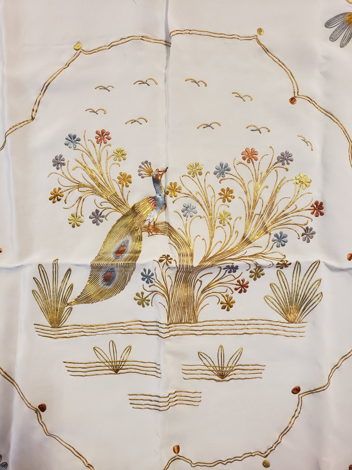 Peacock vintage curtain 29 x 32 inches