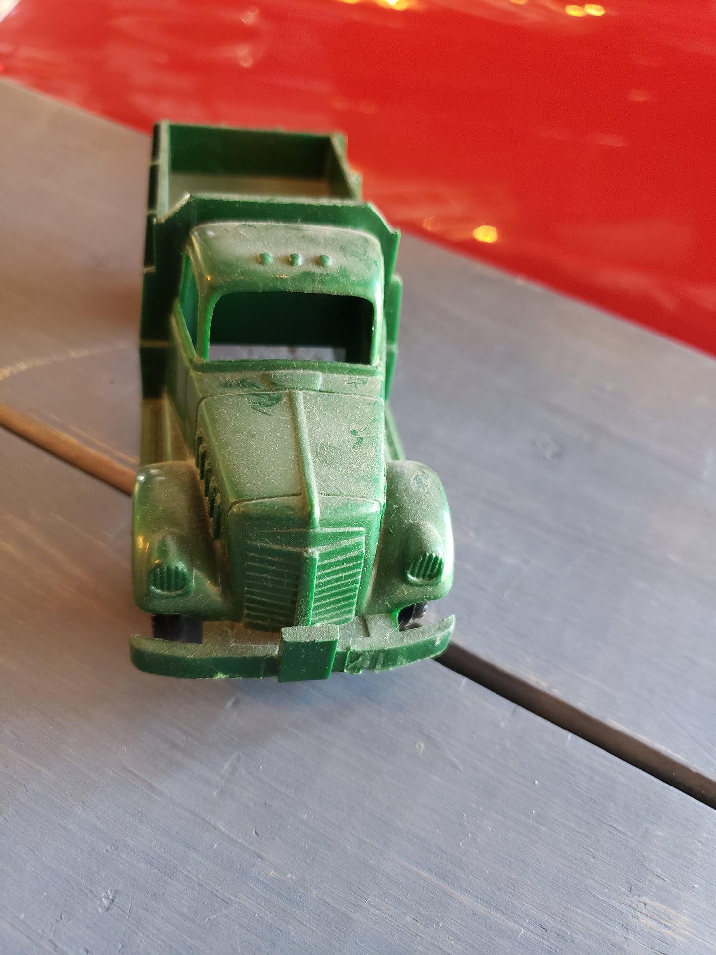 1950s green plastic toy truck