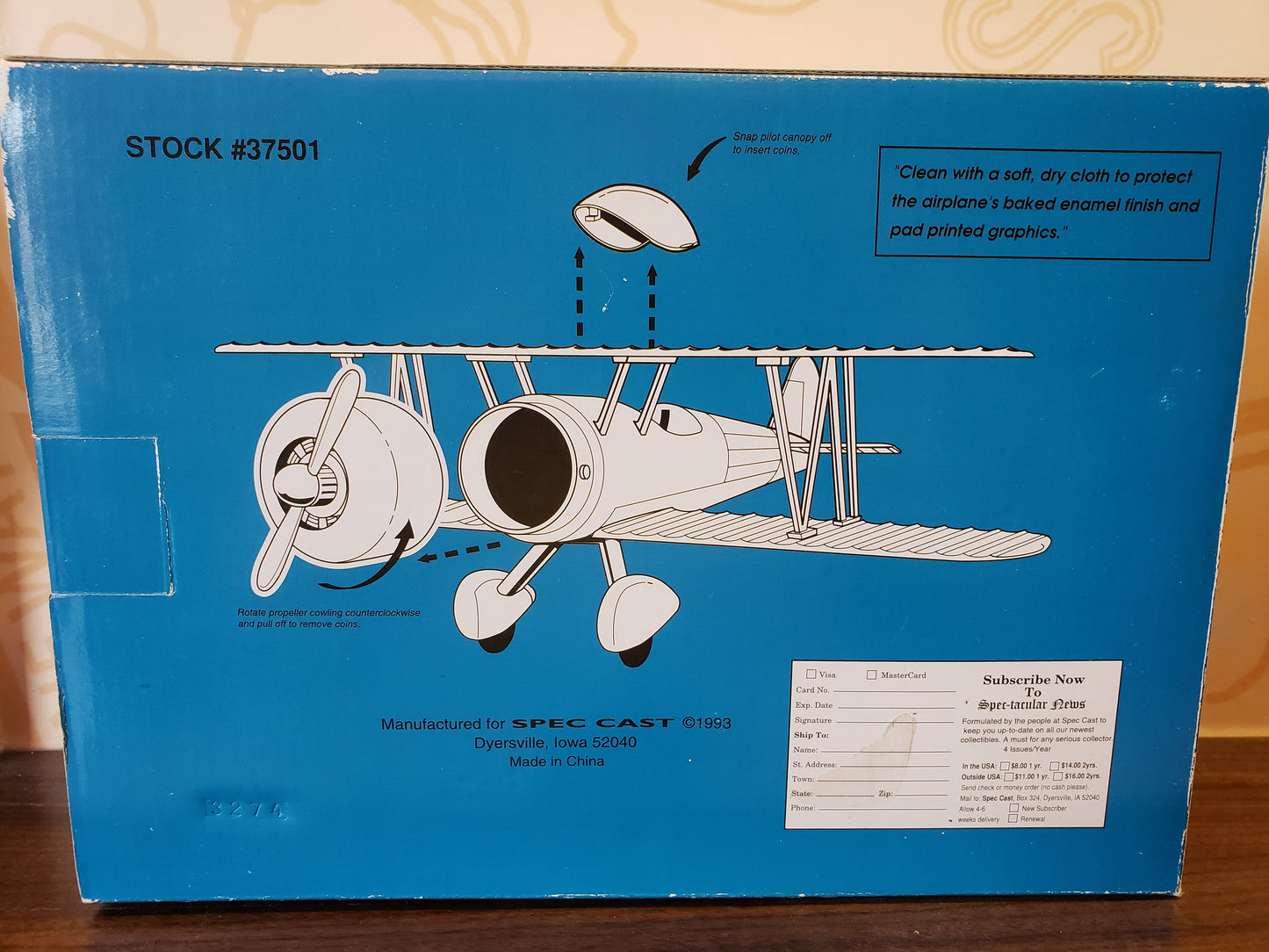 AMOCO Stearman Bi-Plane diecast bank