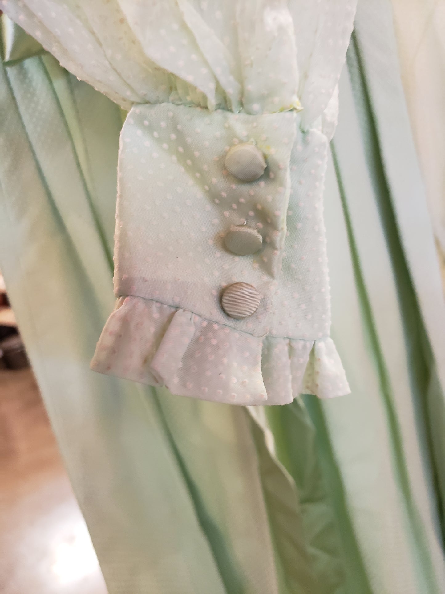 Woman's Green dotted swiss long dress size S