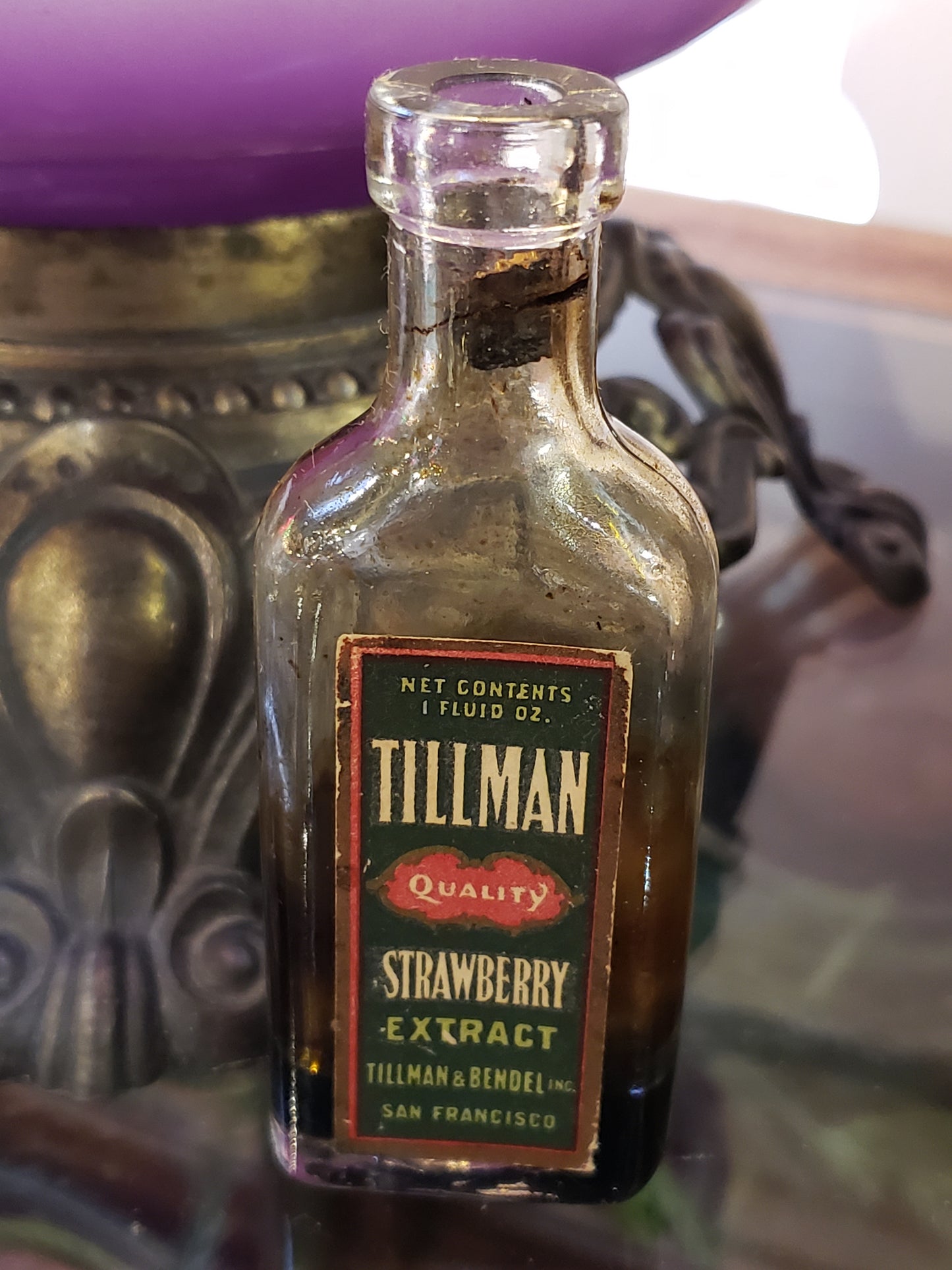 Tillman Strawberry Extract vintage glass bottle