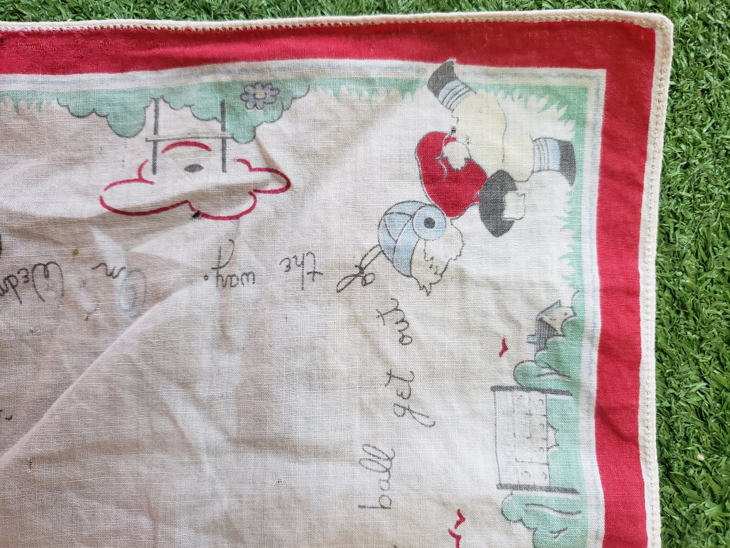 Vintage Football Themed Child's handkerchief