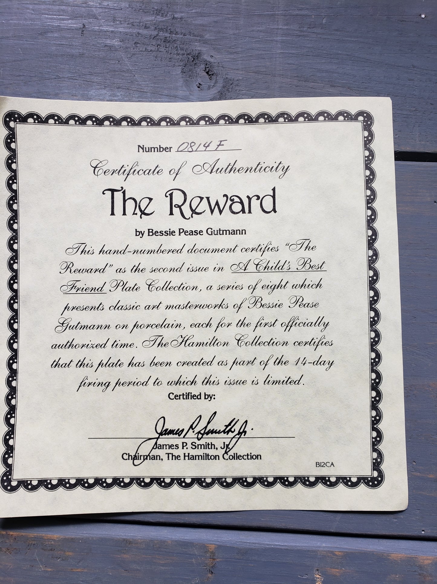 "The Reward" A Child's Best Friend collectible plate by Bessie Pease Gutmann