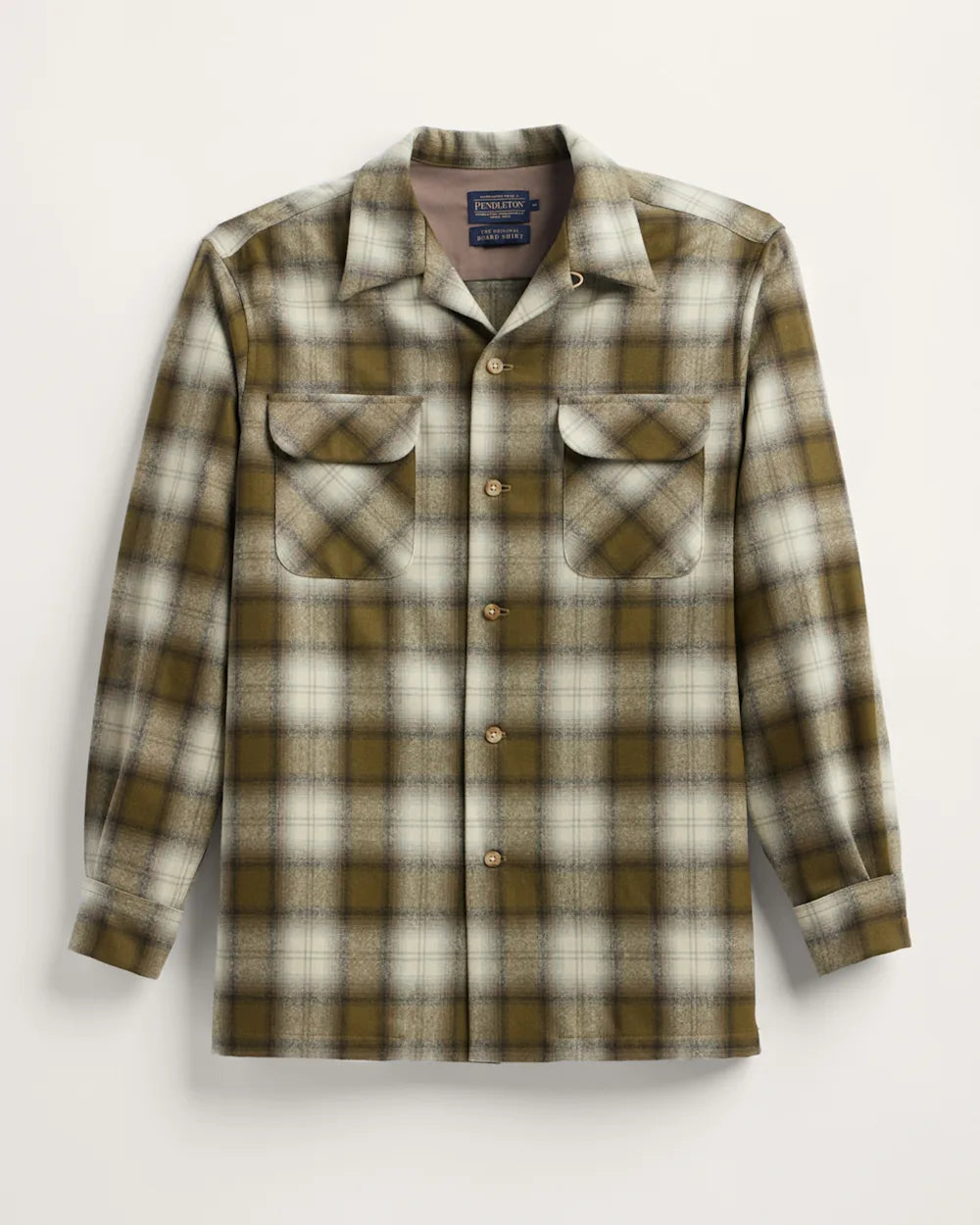 PENDLETON MEN'S PLAID BOARD SHIRT- OLIVE PLAID
