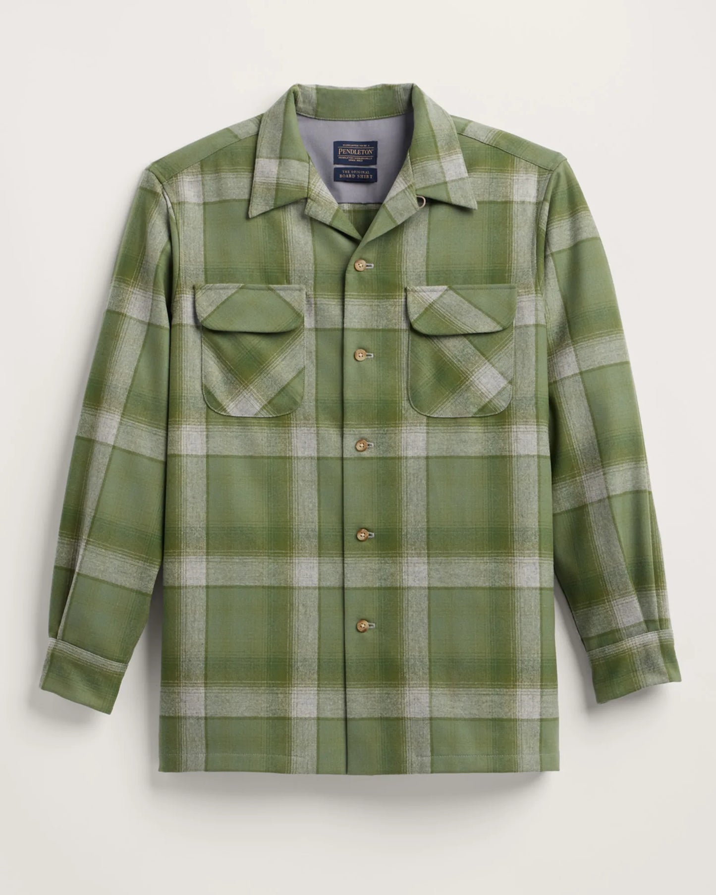 Pendleton Board Shirt in Olive/Grey mix ombre